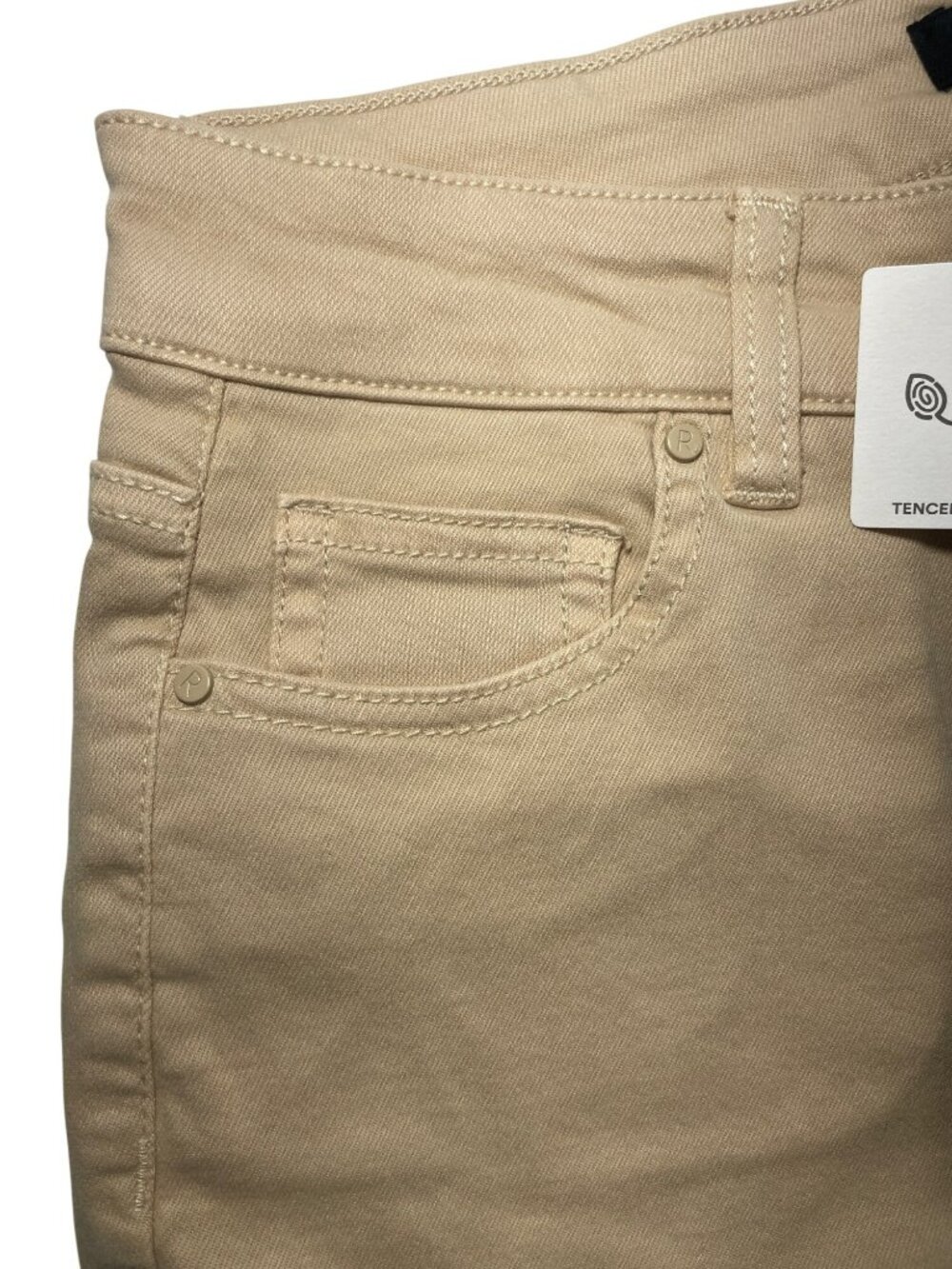 Renuar Beige High-Rise Flared Pants Frayed Hem Comfy Women's Size 2 MSRP$110 NWT - Picture 4 of 11